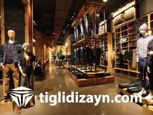 Eskitme ahşap mağaza içi dizayn