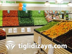 Ahşap market manavı dizaynı
